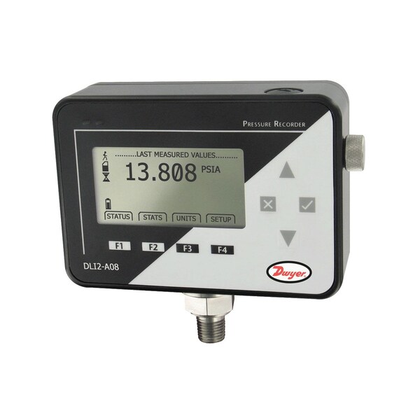 LCD pressure data logger, range 0-1000 psia